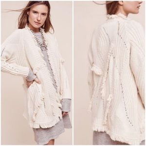 Rosie Neira Cream Fringe Cardigan